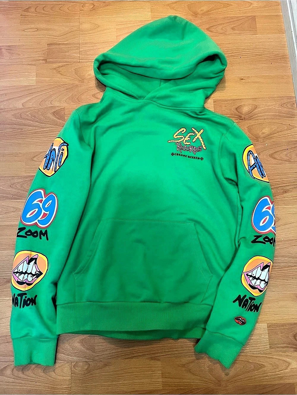 Chrome Hearts x Matty Boy Sex Records Hoodie Citrus Green